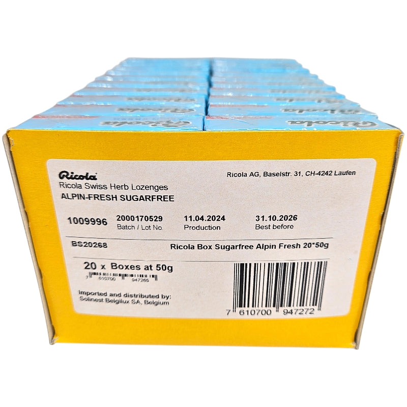 Ricola Alpin Fresh Sukkerfri 20x50g | Storpakk