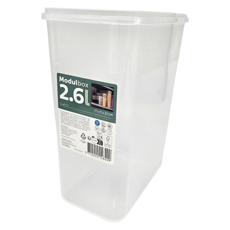 Modul oppbevaringsboks 2,6L | Uten lokk | 17x11x22cm