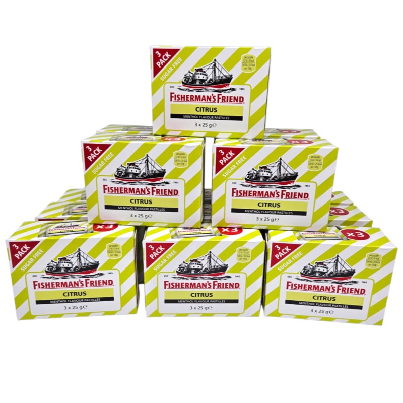 Fisherman's Friend Citrus 16x3pk | Storpakk (48 poser) | Sukkerfri