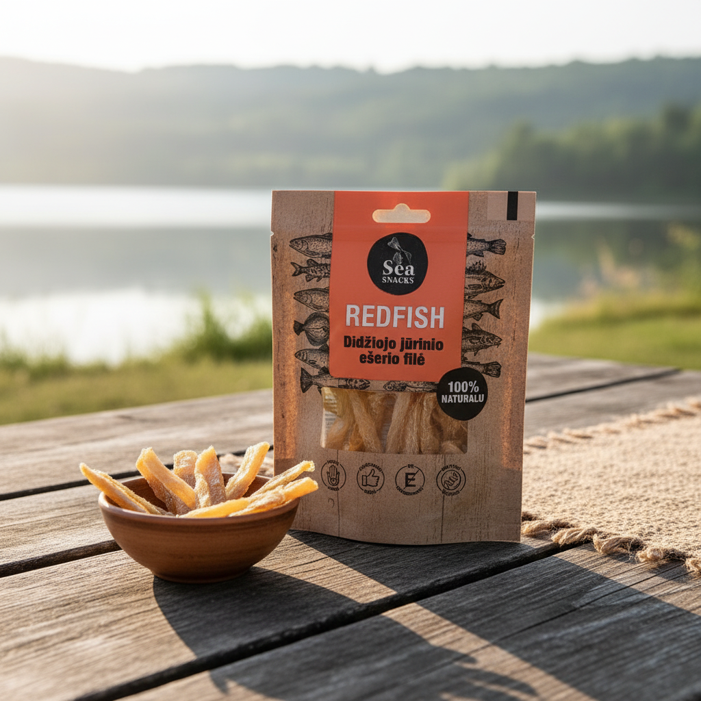Sea Snacks Tørrfisk Tørket Rødfisk fra Nord-Atlanteren 30g