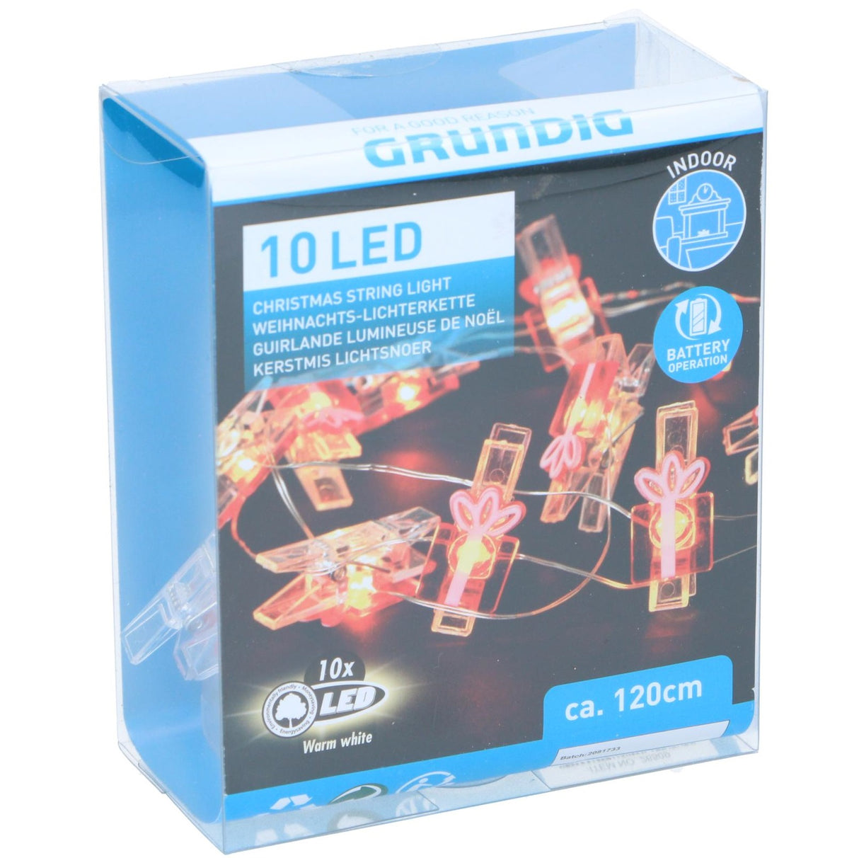 Grundig LED Lyslenke Julemotiver Med Klyper |3 ass