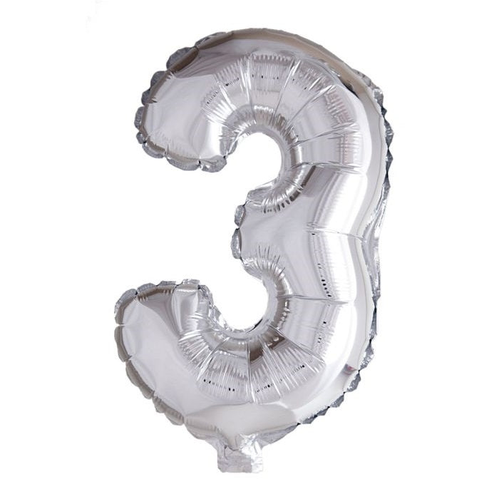 Tinka Foil Number Balloons Silver 41 cm