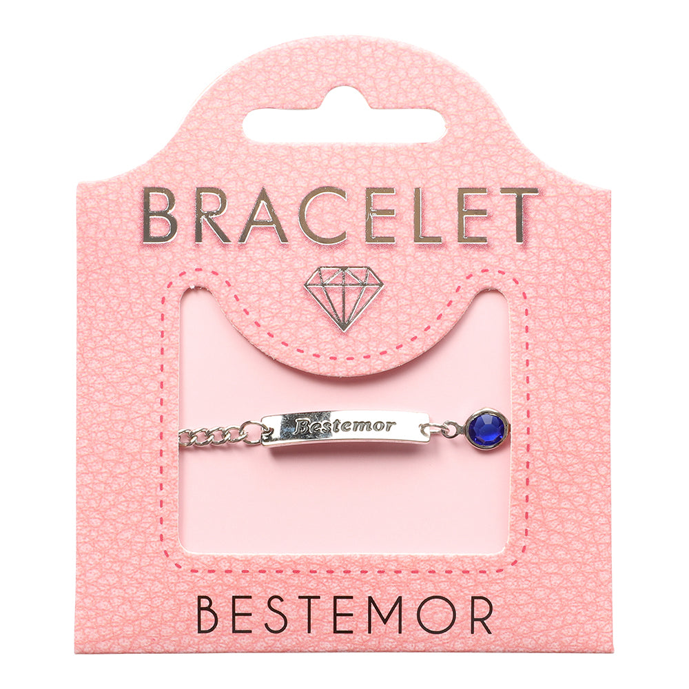 Personlig armbånd med tekst og glasskrystall | Gavetips