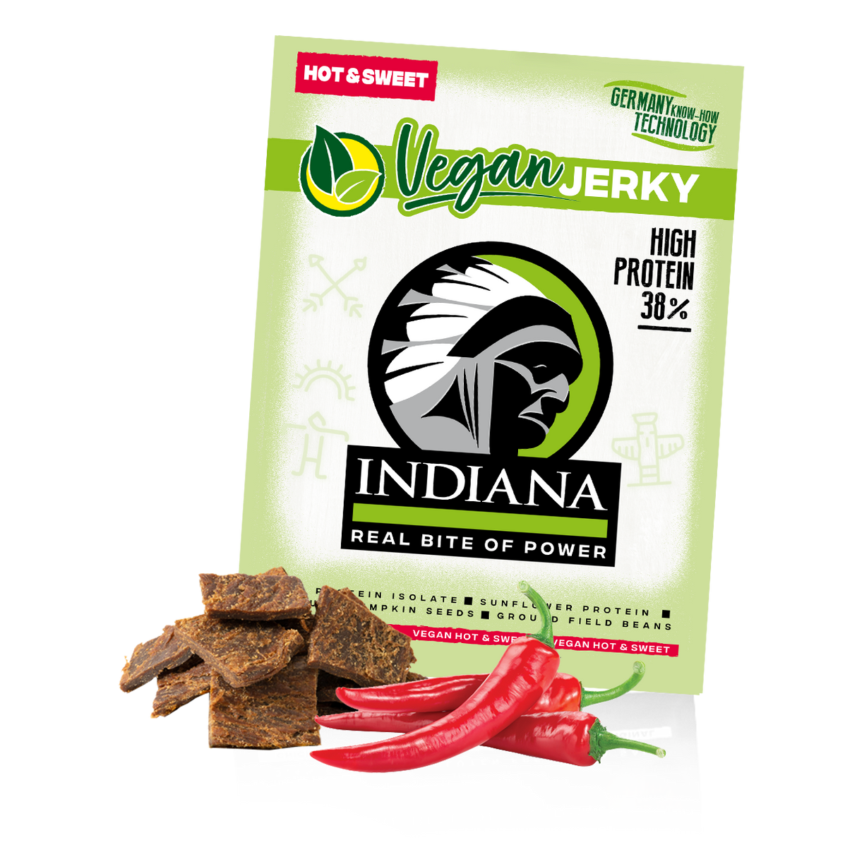Indiana Vegansk Jerky Hot & Sweet 25g