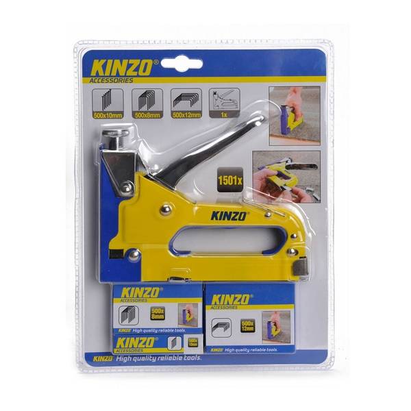 Kinzo 3-i-1 Håndstiftemaskin | Inkluderer 1500 Stifter