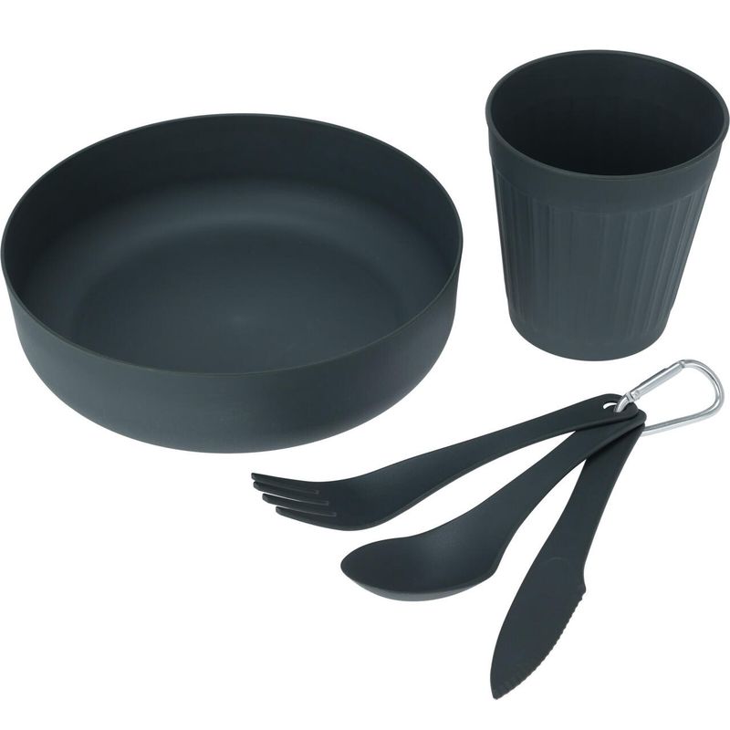 Spisesett for tur 6 deler | Komplett campingutstyr i solid plast