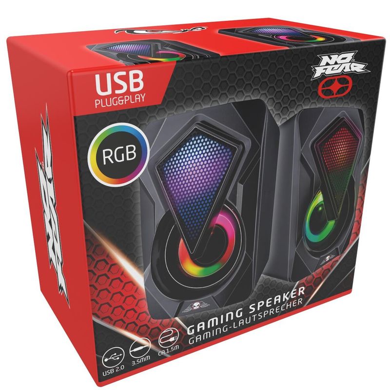 Gaminghøyttalere med RGB lys | No Fear Mini PC - høyttalere