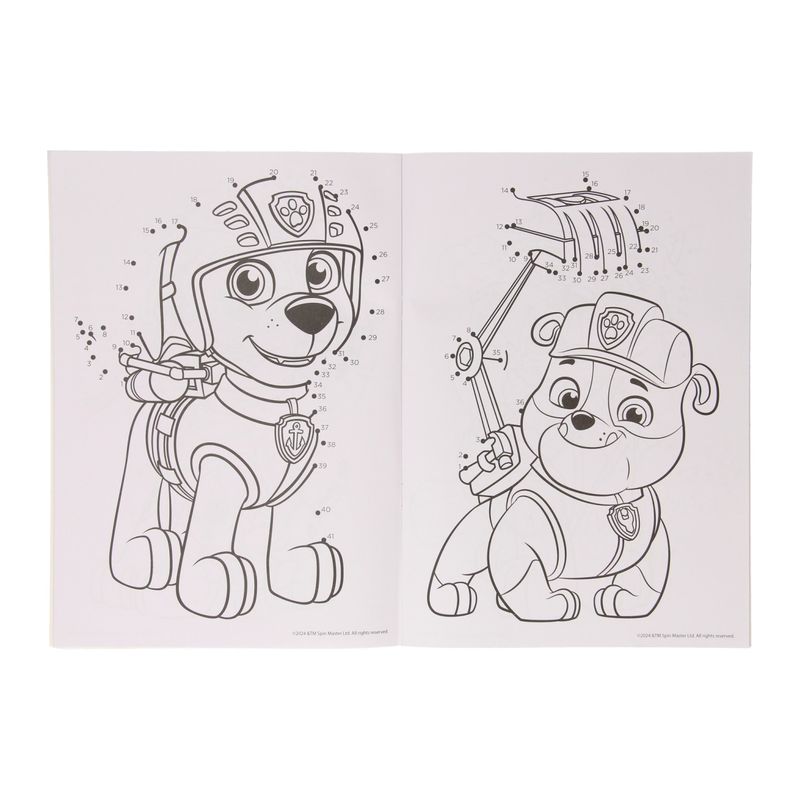 Paw Patrol fargeleggingsbok med klistremerker | Prikk til Prikk | A4