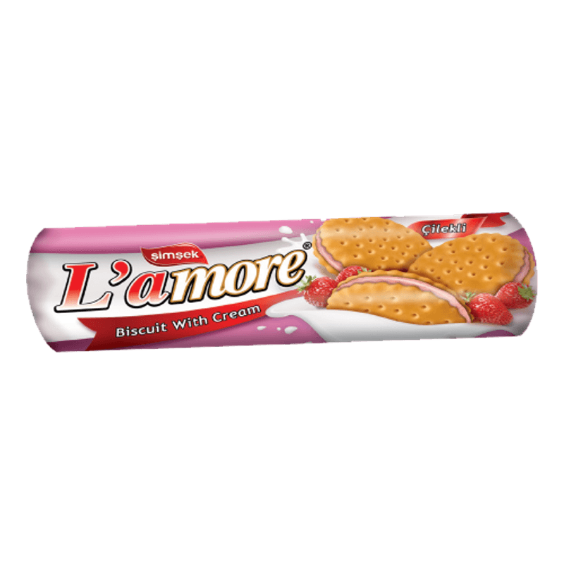 Simsek L Amore Double Biscuits Strawberry 150g