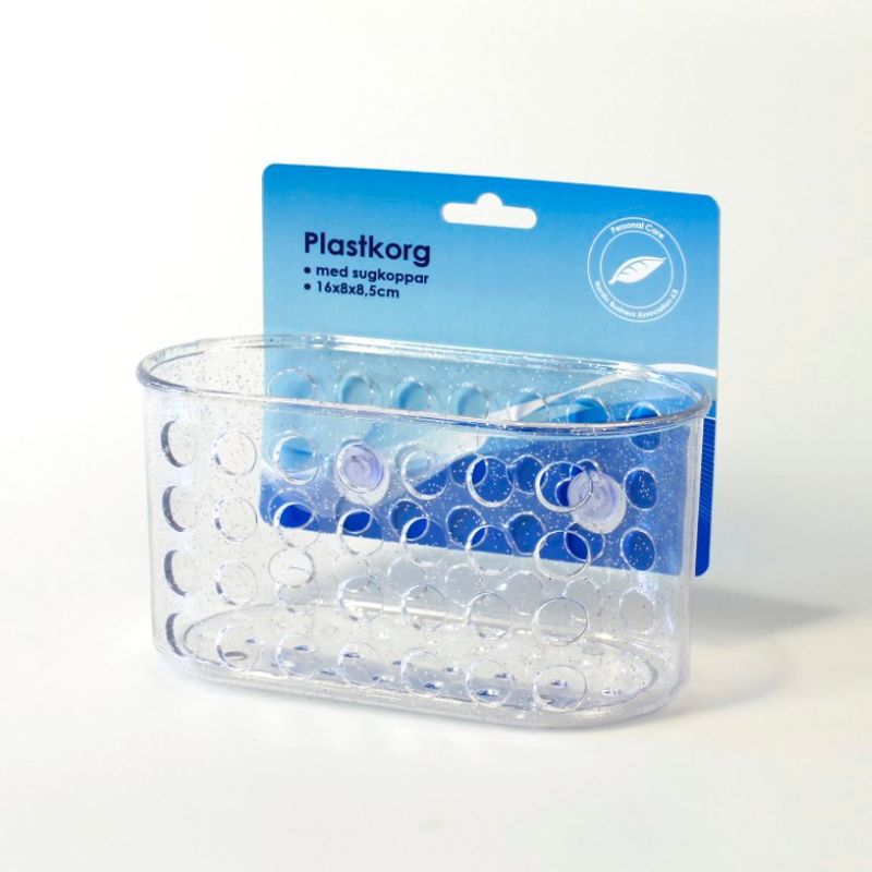 Plastic basket with suction cups | Perfect for shower storage
