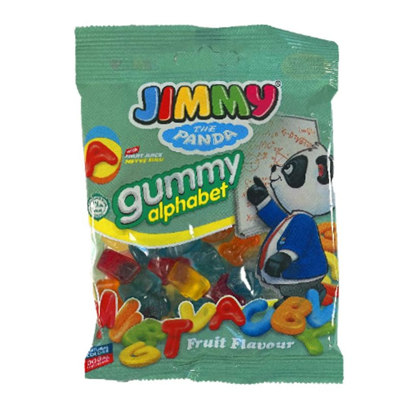 Jimmy Alfabet Vingummi 80g | Fruktige vingummier formet som bokstaver