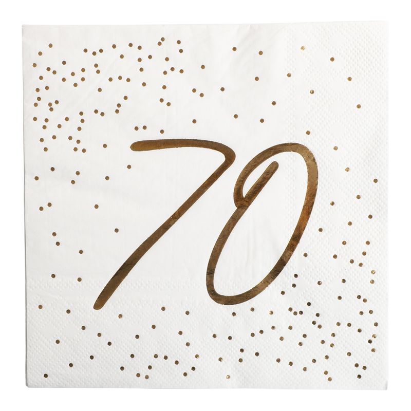 Napkins Gold Foil | 18, 20, 30, 40, 50, 60 and 70 - anniversary | 33x33 cm | 16 - pack