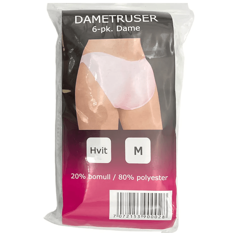 Dametruser Hvite 6pk | S - XXL | Komfort og enkel stil