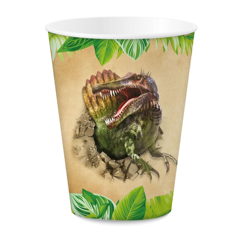 Dinosaur disposable mug 6pk 2.5dl | Moxy Party | Spinosaurus motif