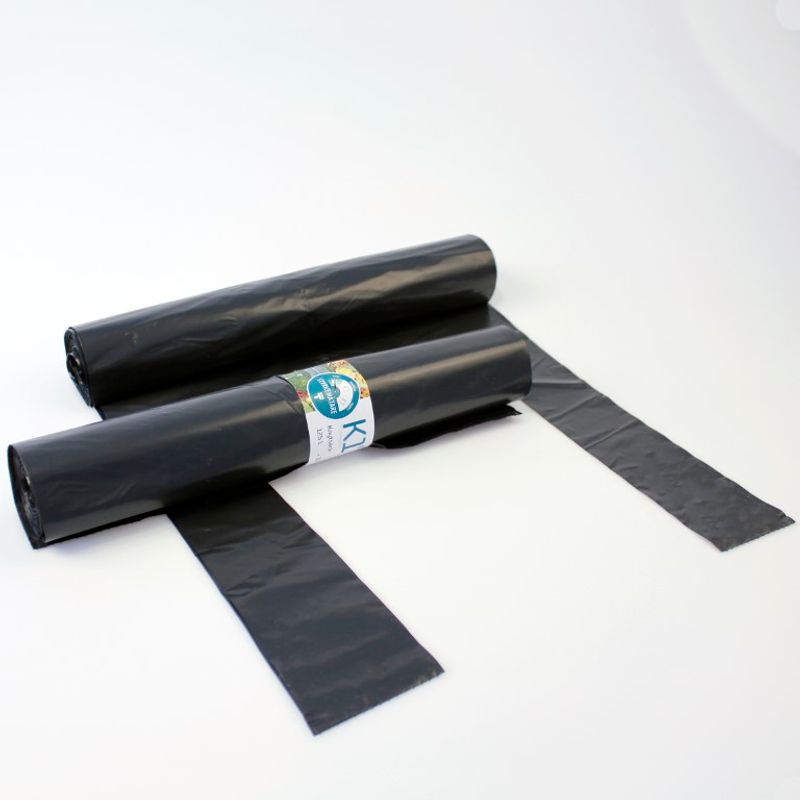 Garbage bag 125L with tie 10pk | Black | Practical for light waste