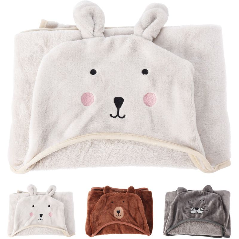 Fleece blanket with hood | 3 ass