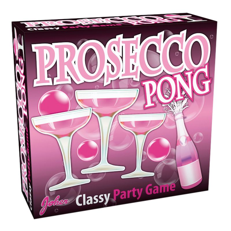 Prosecco Pong | Party game with 12 glasses and pink balls