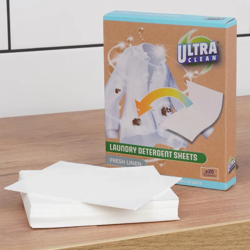 Ultra Clean Detergent Sheets 20pcs | Soluble Sheets | Efficient Laundry