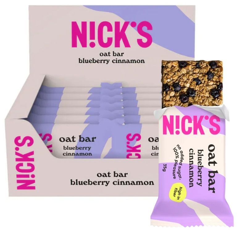 Datodeal - Nick's Oat Bar Blueberry Cinnamon 12x35g | Storpakk