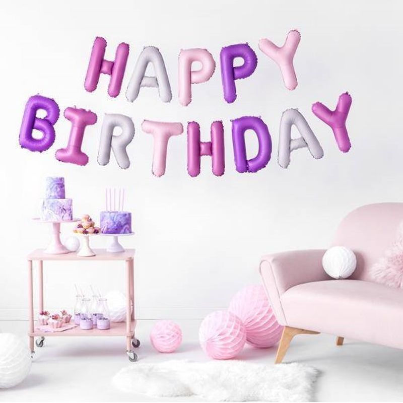 Happy Birthday Foil Balloons Multicolored Unicorn