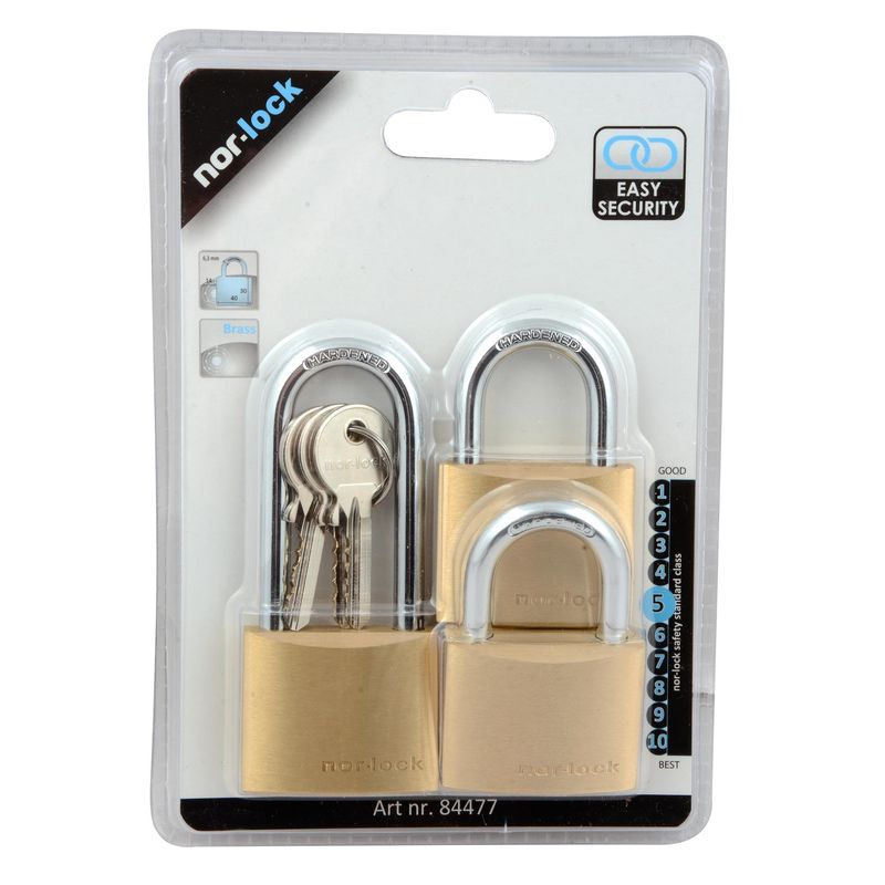 Hengelås sett 3 stk 40mm Nor-Lock