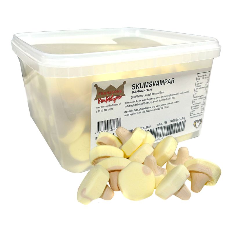 Foam Mushrooms Banana Caramel 1kg | Large Pack
