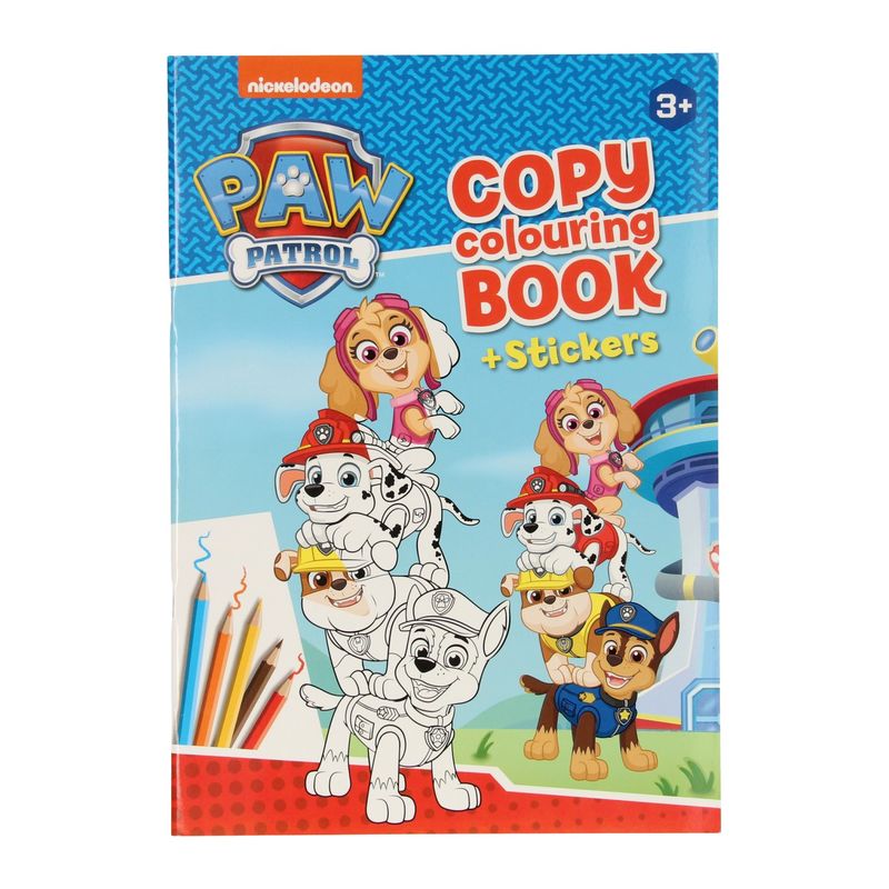 Paw Patrol fargeleggingsbok med klistremerker | A4
