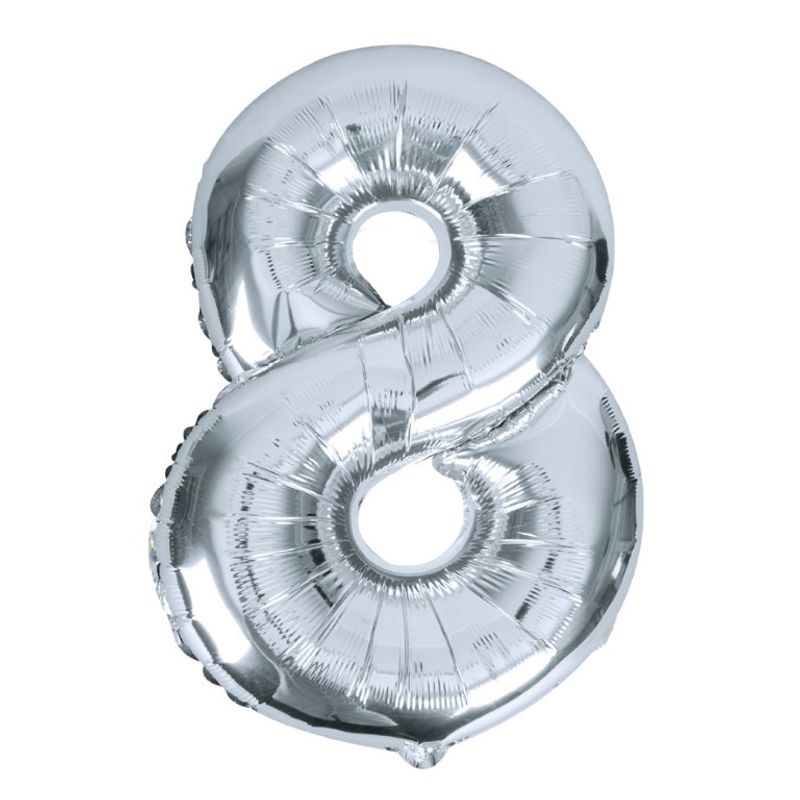 Large Number Balloons Silver 78cm