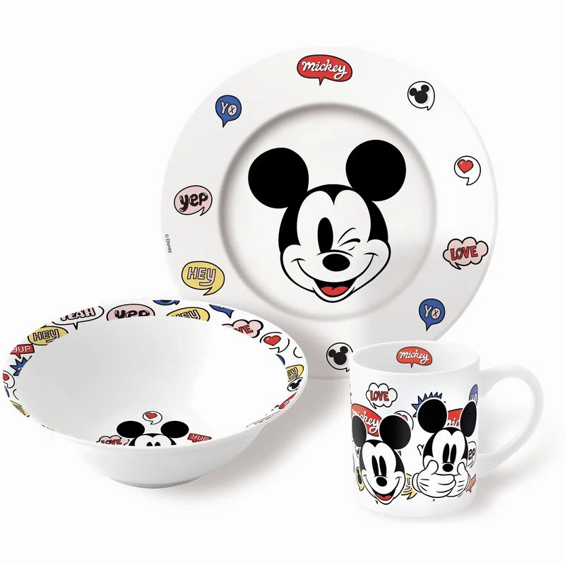 Disney Mickey & Friends Dinner Set 3 Pieces Ceramic