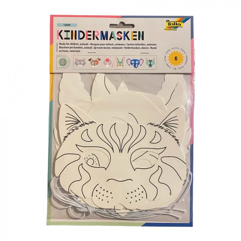 Masks For Coloring Animal Motif 6pk