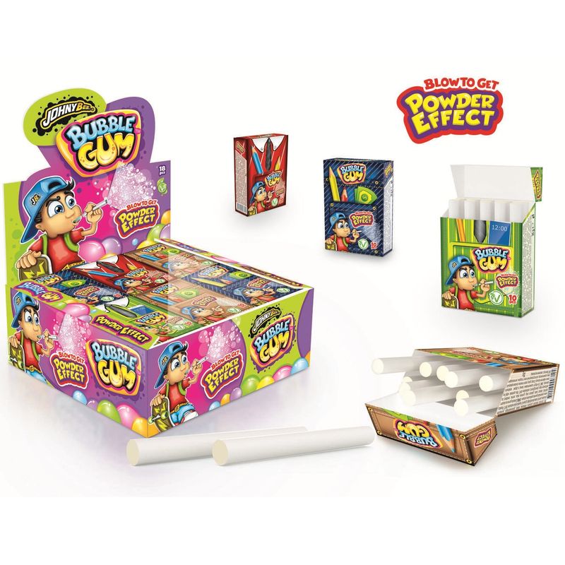 Johny Bee Powder Bubble Gum Sticks 10 - pk