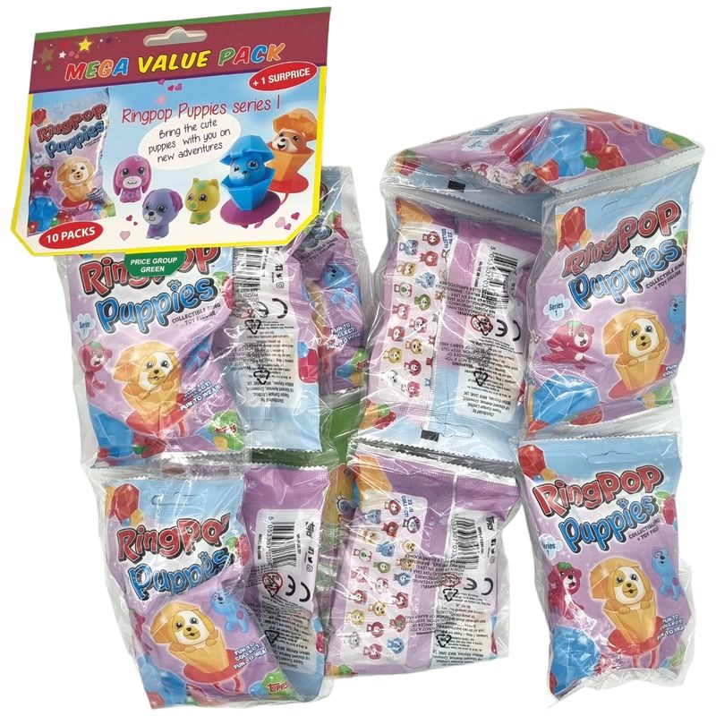 10pk Ring Pop Puppies Serie 1 (Storpakk)