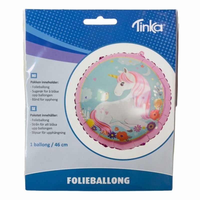 Tinka Foil Balloon Unicorn 46 cm round