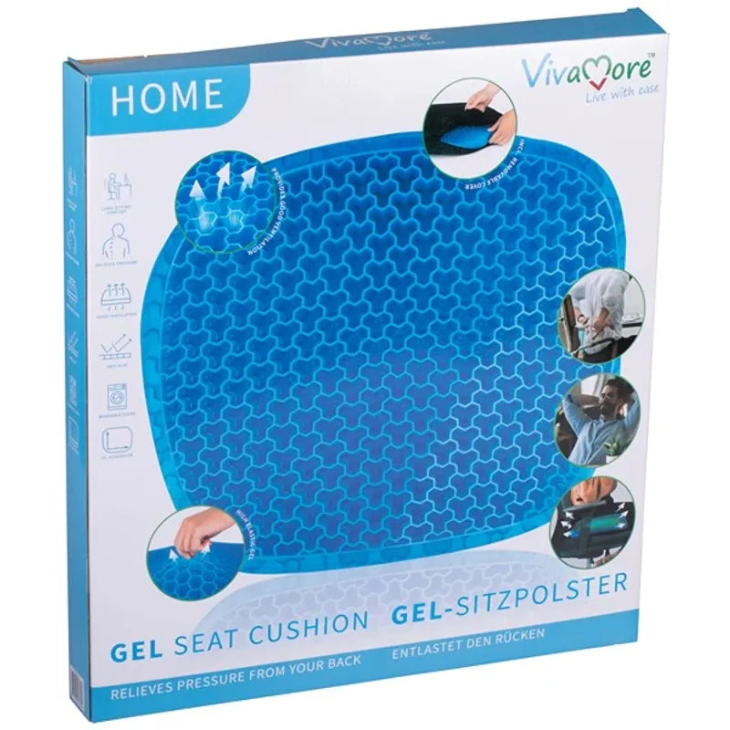 Vivamore Gel Cushion Square | 42x42 cm | Ergonomic Seat Cushion