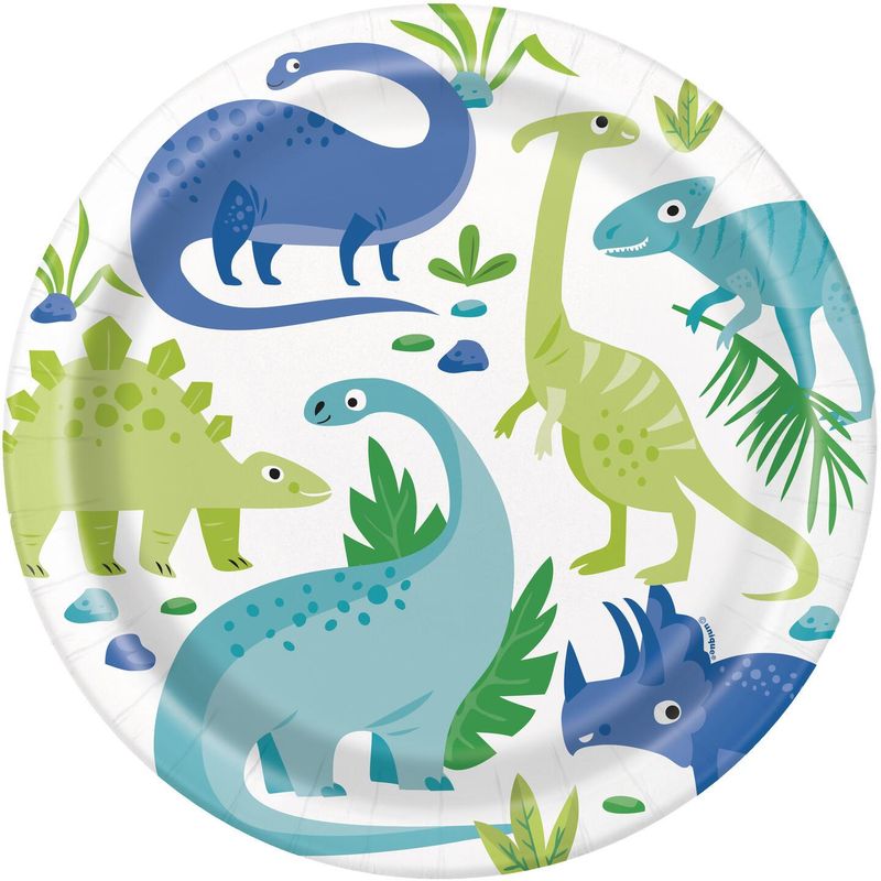 Dinosaur Plates 8pk 22cm