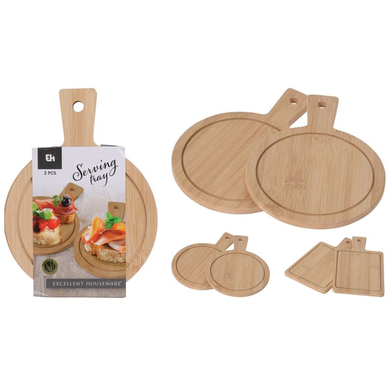 Serving pieces Bamboo 2pk | Excellent Houseware