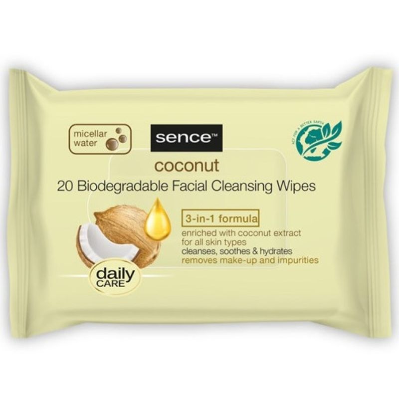 Sence makeup wipes coconut 20pcs | For all skin types