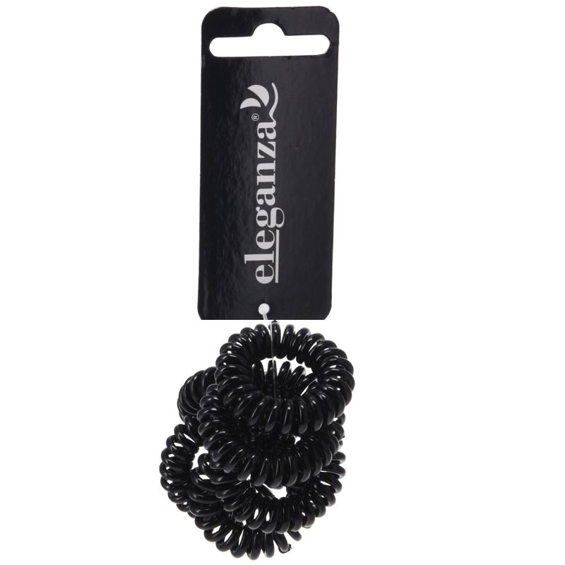 Hårstrikker Elastiske 6pk 3cm Sort/Fargemiks