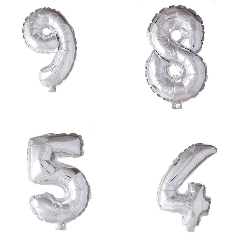Tinka Foil Number Balloons Silver 41 cm