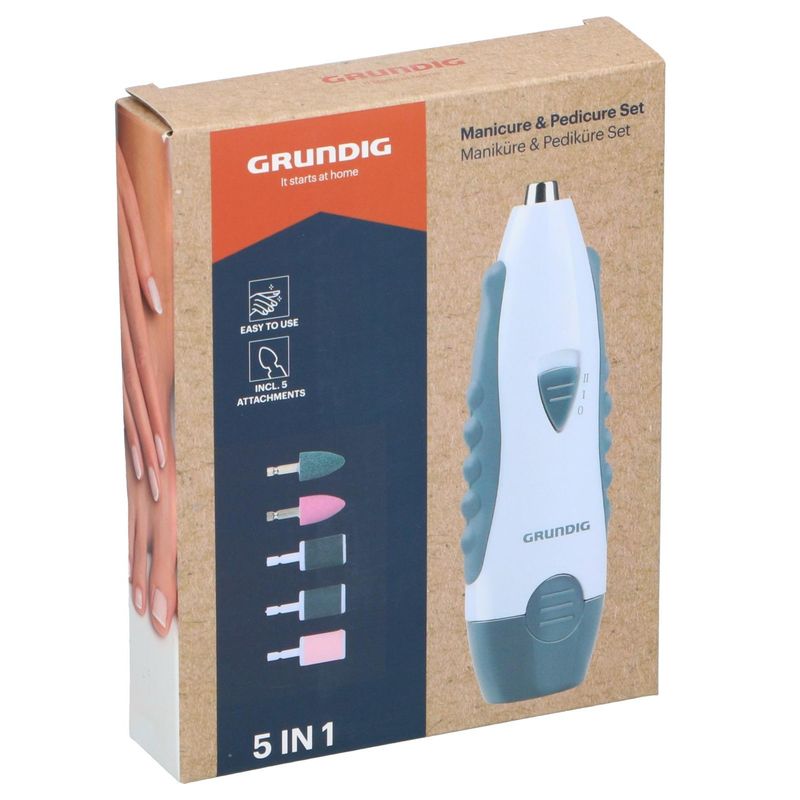 Grundig manikyr og pedikyrsett 5 - i - 1 | Komplett neglepleie