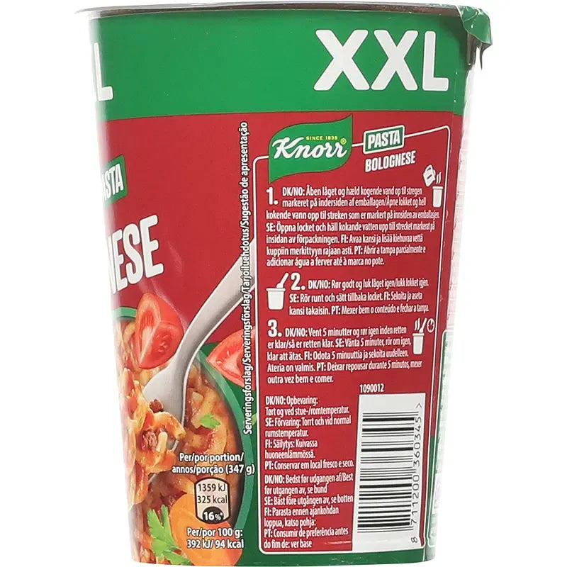 Knorr Snack Pot Bolognese XXL 8x88g | Large pack of quick meals