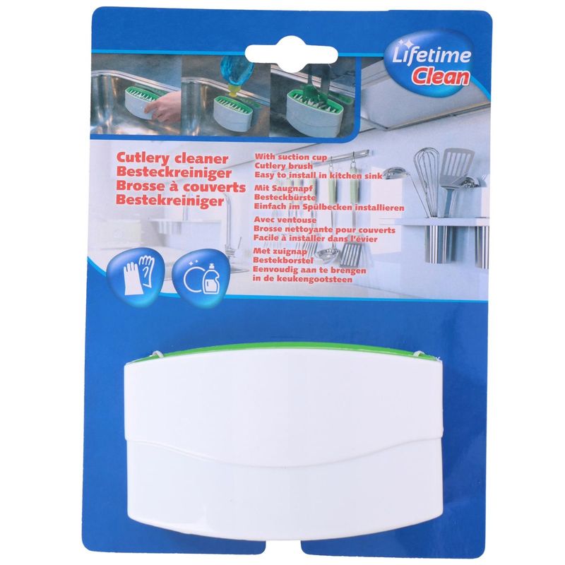 Cutlery cleaner with suction cup