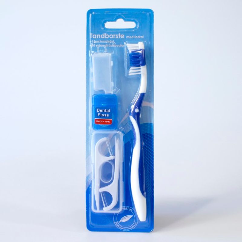 Toothbrush travel set | Includes dental floss & flosser | Perfect for travel