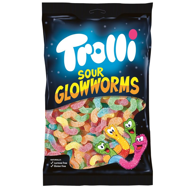 Trolli Sour Glowworms 1kg Large Pack