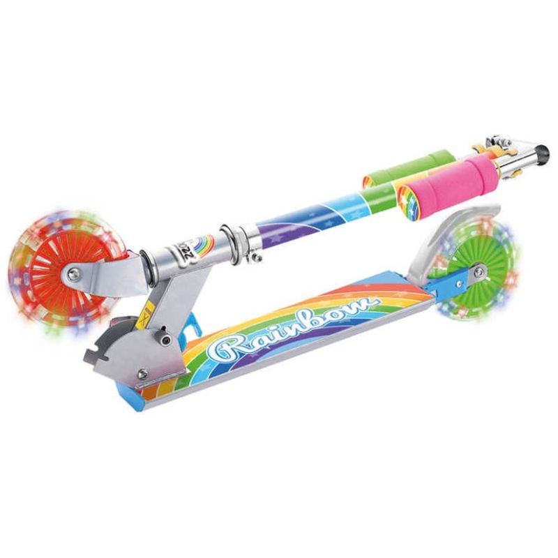Rainbow Sparkesykkel med lysende hjul 5+ | Ozbozz