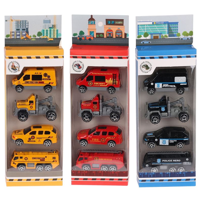 Lekebiler 4pk Diecast | 3 farger