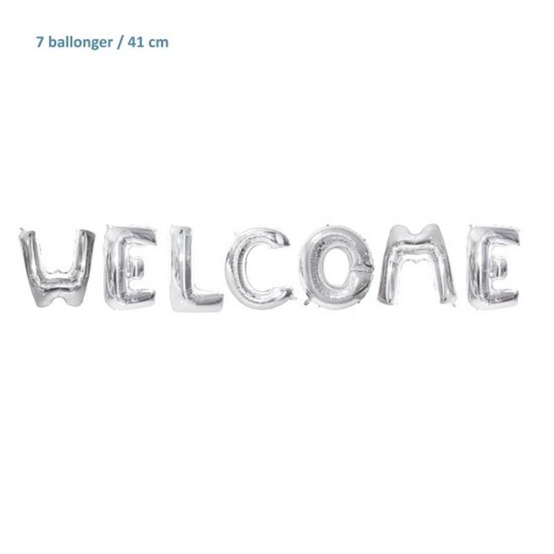 Tinka Foil Balloons Welcome Silver 41cm