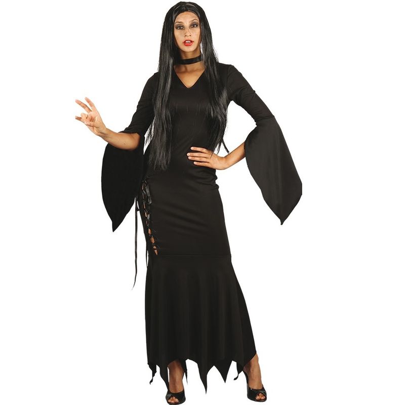 Black long Halloween dress for women | With necklace | One size