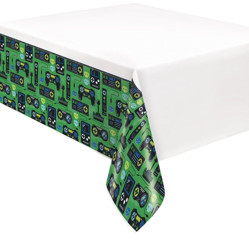 Gaming Birthday Plastic Tablecloth 137x214cm