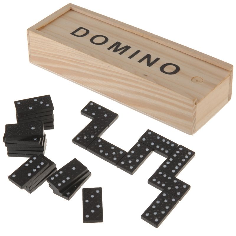 Domino 28brikker i treboks